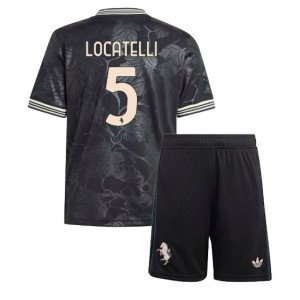 Fotbalové Dres Juventus Manuel Locatelli #5 Dětské Třetí Oblečení 2025-26 Krátký Rukáv (+ trenýrky)